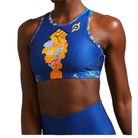 WITH For Peloton x Temi Coker High Neck Bra BHM BLM Limited Edition Large - Picture 1 of 5